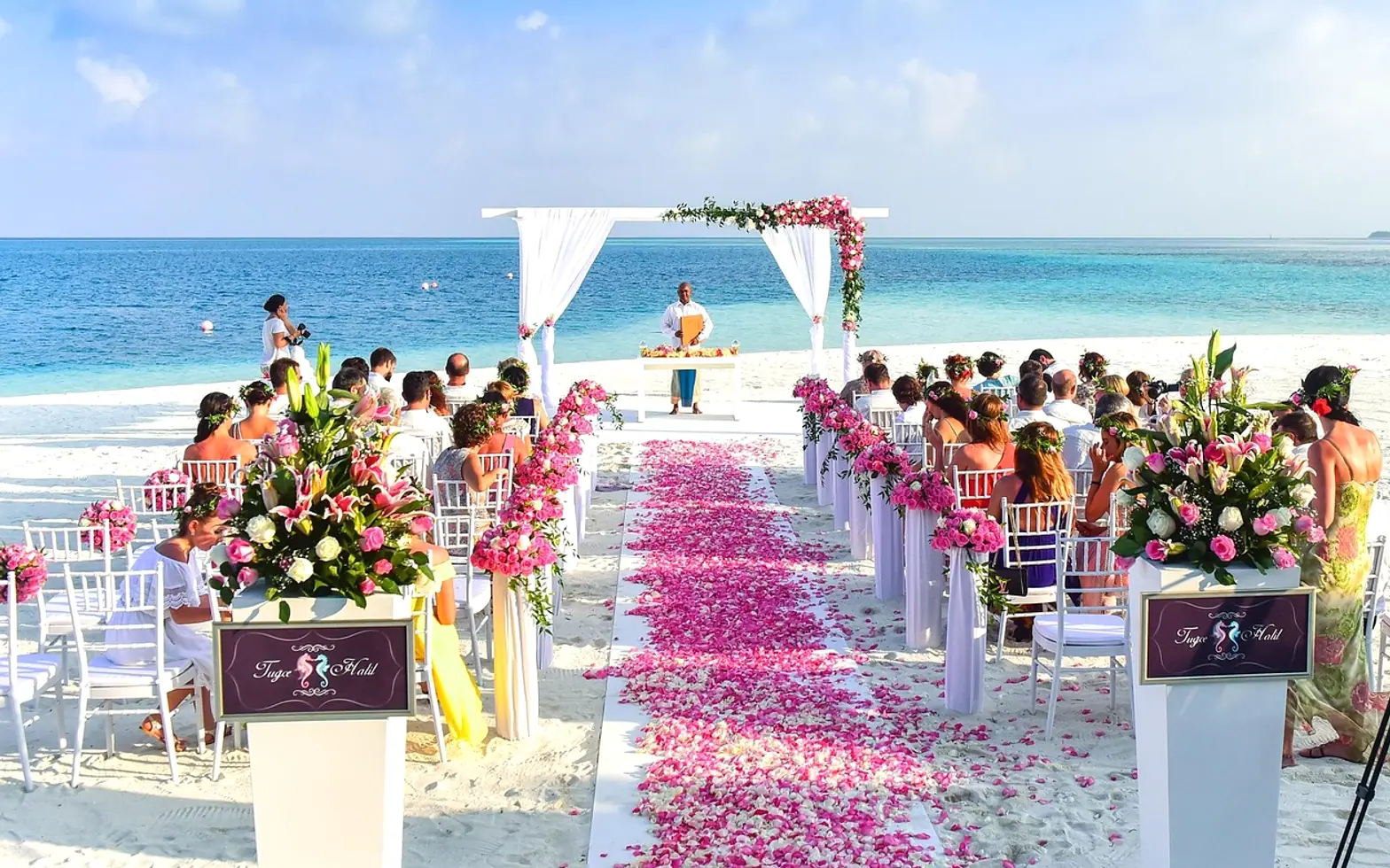 Aisle, beach and celebration